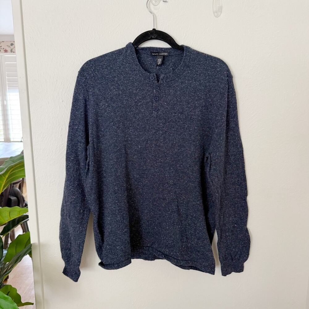 Men's Autumn Cashmere Henley Sweater Sz L